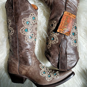 NWT Cowboy Pro Luxury Mandala Teal Cowgirl Boots
